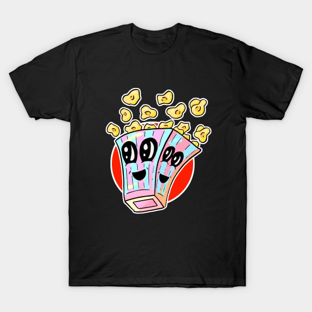 Sweet And Salty Popcorn Cartoon T-Shirt by Squeeb Creative